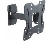 TV-Wall Mount for 23-42- - PureMounts -PM- FM10-200-, Tilted, up to 30kg, Tilt: +3/ -14°, 56mm - 205mm wall distance, max.VESA 200x200, Steel black